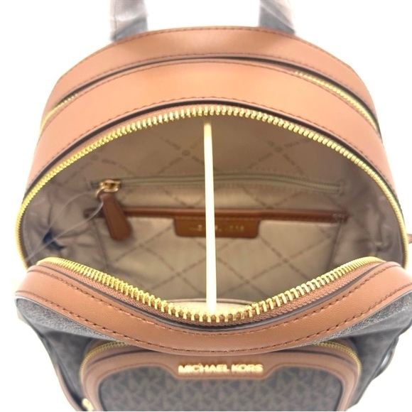 Michael Kors Medium Jaycee Zip Packet Backpack Brown - Picture 7 of 11